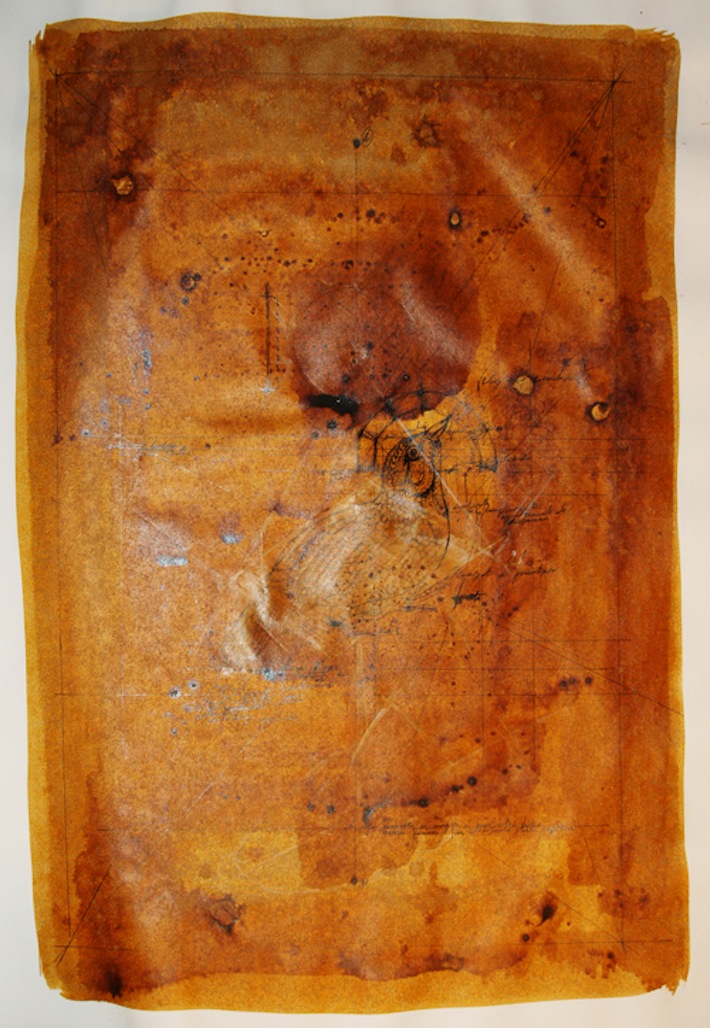 Accampamento,35 cm x 50 cm,organic media on paper 2011 copy