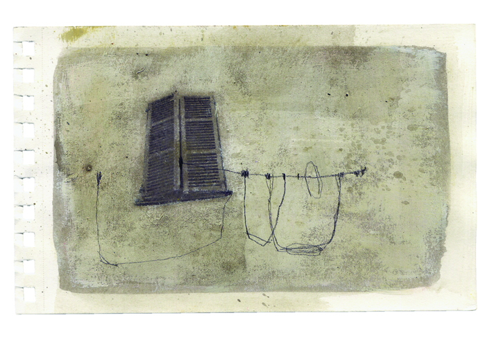 Enrico Tealdi,2009,Tetto,tec.mista su cartacm,17x23