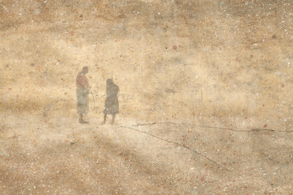 Enrico Tealdi,I PESCATORI,2011,tecnica mista su carta,cm80x186